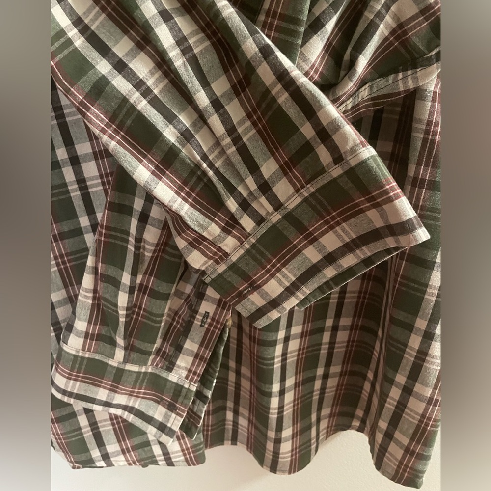 C.E. Schmidt Workwear Men's Casual Plaid Shirt Green and White XL - Picture 4 of 5